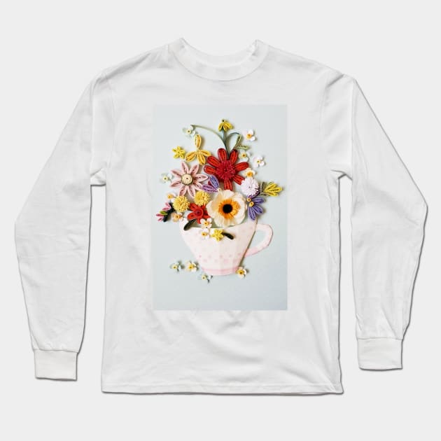 Printed Tea pot flower Long Sleeve T-Shirt by solsolyi